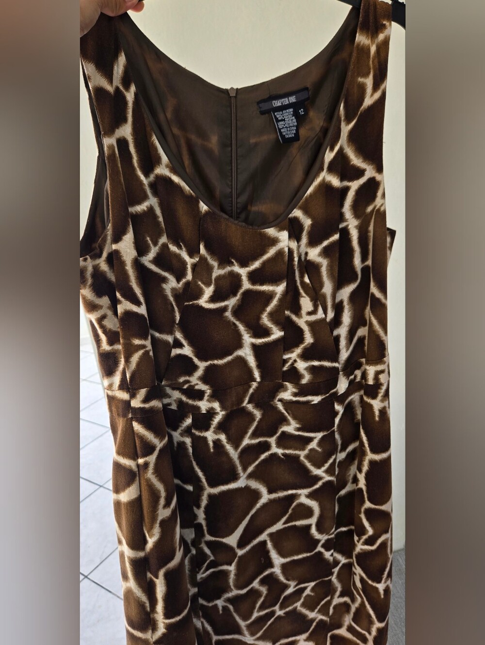 Chapter One Brown and Cream Giraffe-Print Sleeveless Tunic